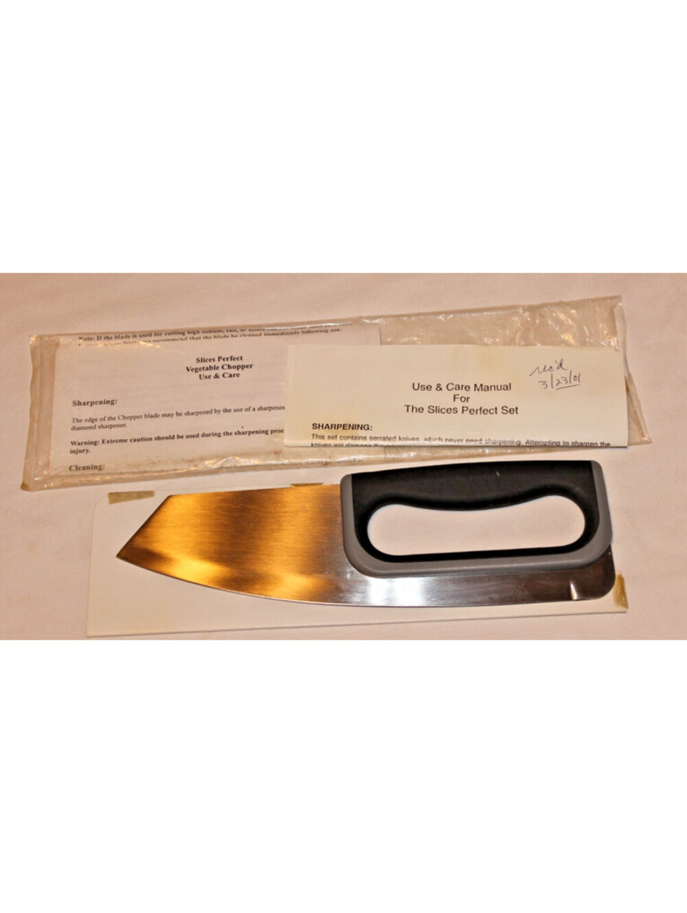 Slices Perfect 9" Vegetable Chopper Stainless Steel Rocker Knife NEW